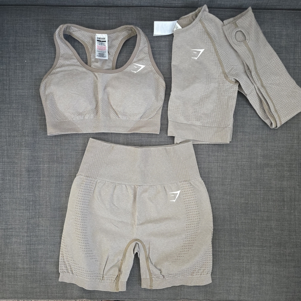 Gymshark VITAL Seamless Brown Marl Set